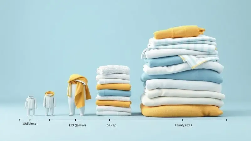 Comparação visual conceitual de diferentes capacidades de carga para máquinas lava e seca