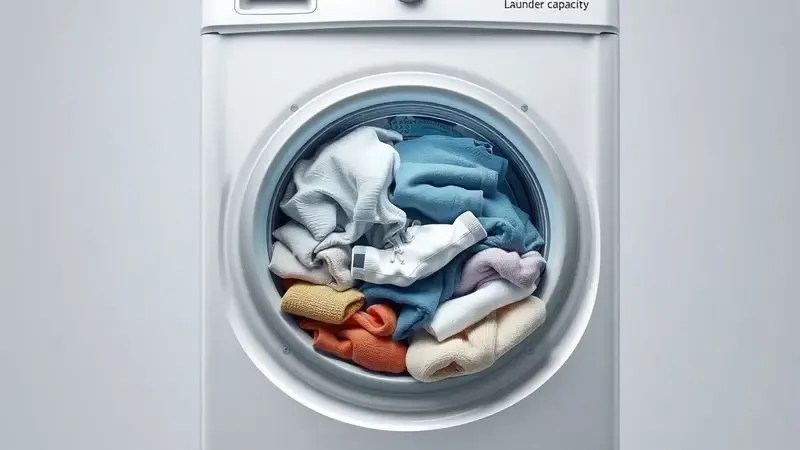 Ilustração conceitual da capacidade de lavagem em máquinas de roupa