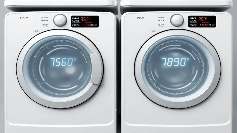 Ilustração conceitual comparando diferentes códigos de erro em painel de lava e seca