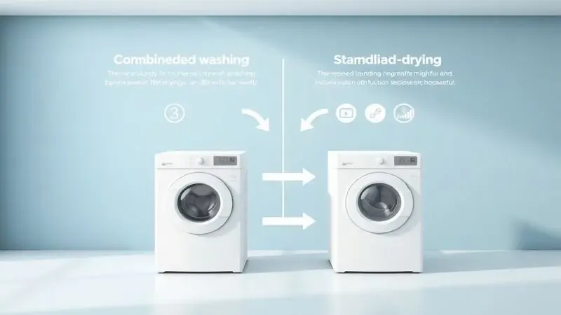 Ilustração comparativa de conceitos de lavagem e secagem de roupas