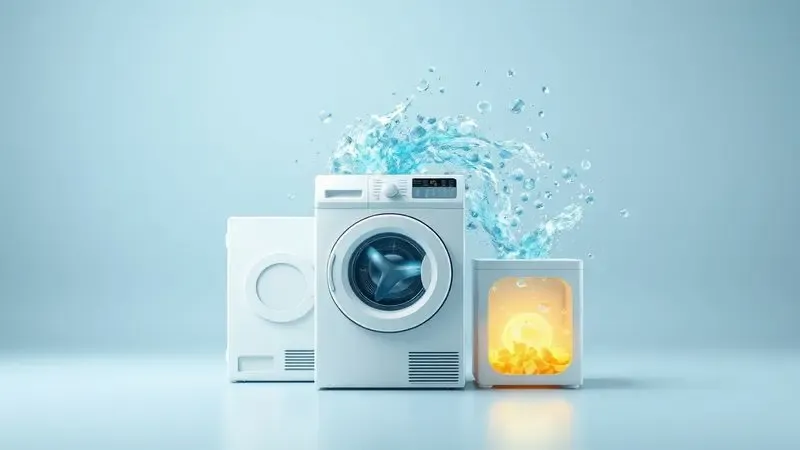 Conceito visual de eficiência energética e consumo de água em lavagem