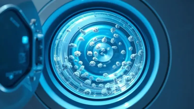 Conceito de eliminação de bactérias e germes na limpeza da máquina de lavar