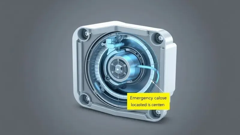 Localização conceitual do mecanismo de abertura manual de emergência em lava e seca