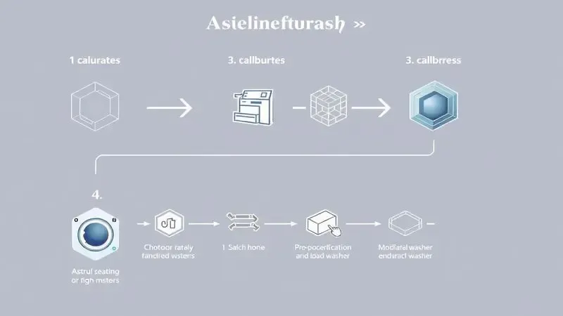 Ilustração do processo passo a passo para calibrar máquina de lavar Samsung modelos frontais