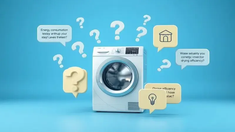 Ilustração 3D conceitual de cena de perguntas frequentes com símbolos visuais sobre dúvidas comuns de lava e seca