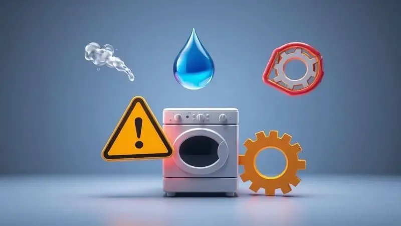 Ilustração conceitual dos riscos ao forçar a porta: símbolos de vapor, água e quebra mecânica.