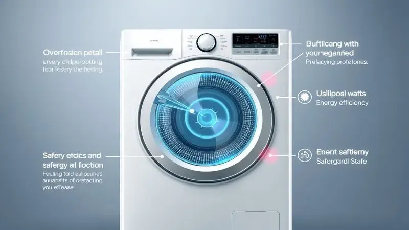 Ilustração conceitual dos sistemas de segurança em secadora a bomba de calor