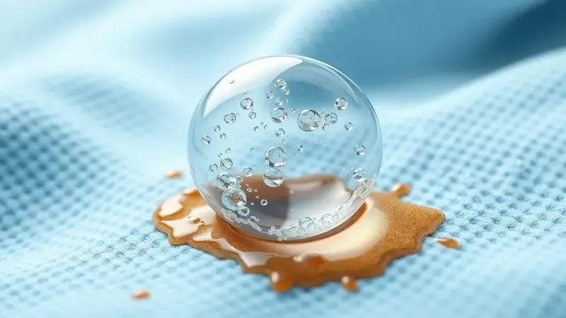 Visualização conceitual de bolhas de sabão microscópicas penetrando nas fibras dos tecidos durante a lavagem