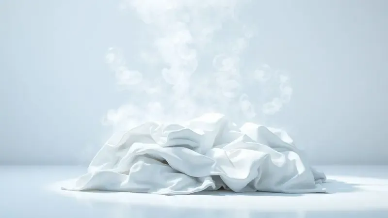 Render 3D conceitual da tecnologia de vapor para higienização de roupas e eliminação de ácaros